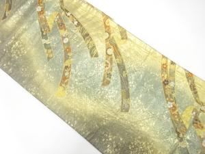 引箔　熨斗に花模様織り出し　袋帯